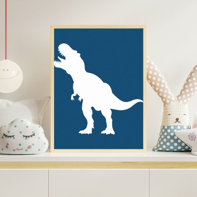 Poster Minimalist T-Rex Dinosaur Silhouette Nursery Wall (Criador carregado)