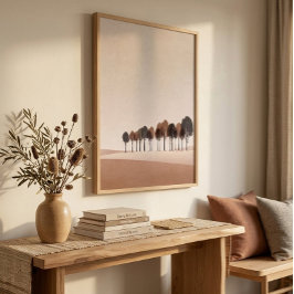 Poster Minimalist Tree Line Wall Art for Living Room Deco
