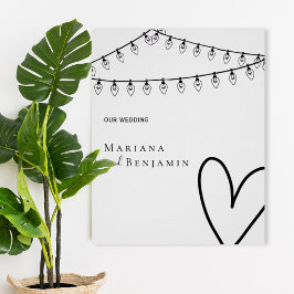 Póster Minimalist Wedding Poster with String Lights
