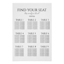 Minimalist Wedding Seating Chart | Custom Modern 