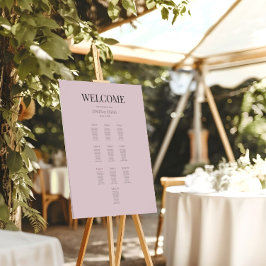 Poster Minimalist Wedding Seating Plan (10) Dusky Rose