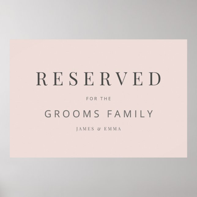Poster Minimalist Wedding Sign Warm Blush (Frente)