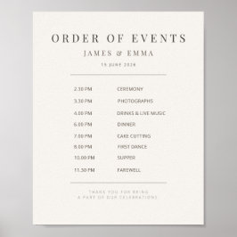 Poster Minimalist Wedding Sign | Warm White
