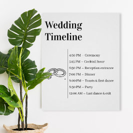 Póster Minimalist Wedding Timeline poster