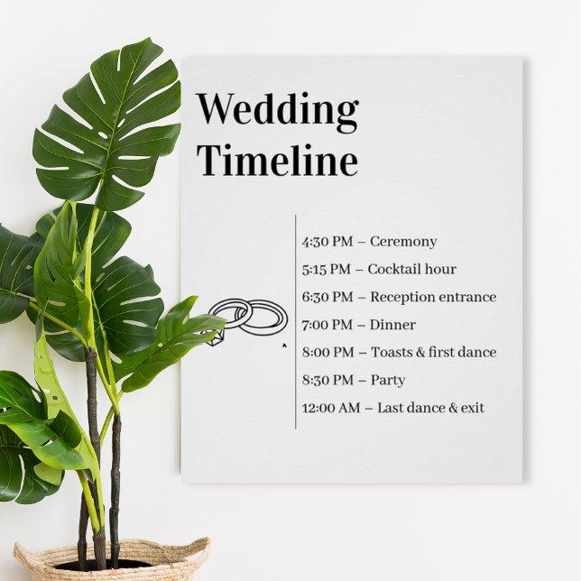 Póster Minimalist Wedding Timeline poster (Criador carregado)