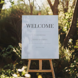 Poster Minimalist Wedding Welcome Sign | Dusky Blue