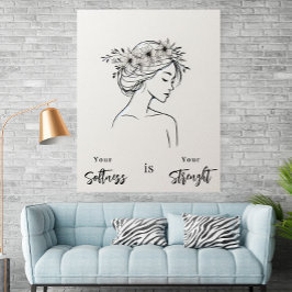 Poster Minimalist Woman Line Art Scandinavian Neutral