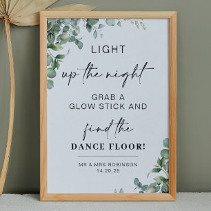 Poster Minimalista acende o sinal de dança noturna brilha