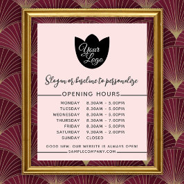 Poster    Minimalista Adicione Seu Logotipo Horário de Fu