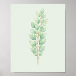 Poster Minimalista Aquarela Folhagem Botânica