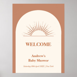 Poster Minimalista Boho Arch Sunshine Chá de fraldas bem-