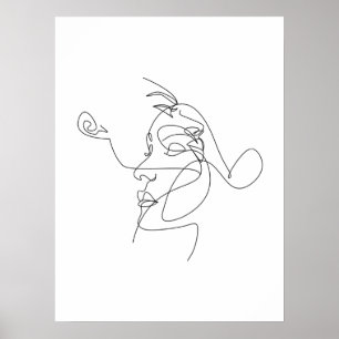 Poster Minimalista de Arte de Linha do casal