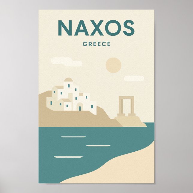 Poster Minimalista de Grécia Naxos (Frente)