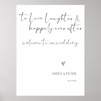 Poster Minimalista Elegante 18x24 Bem-vindos ao Nosso Cas