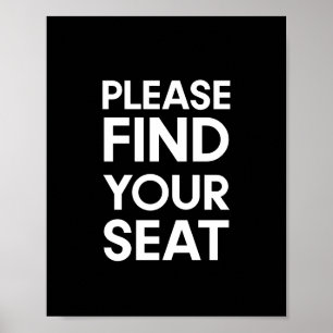Poster Minimalista Encontre o seu sinal de assento