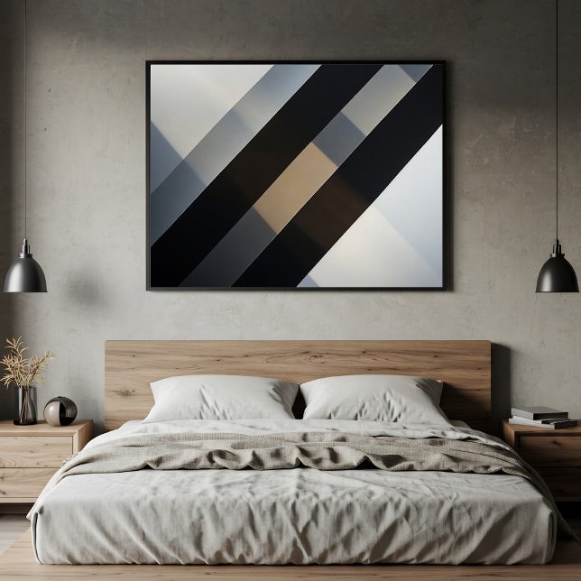 Poster Minimalista Geométrica Abstrata Neutra Diagonal (Criador carregado)