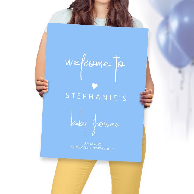 Poster Minimalista Heart Boy Chá Blue Welcome (Criador carregado)