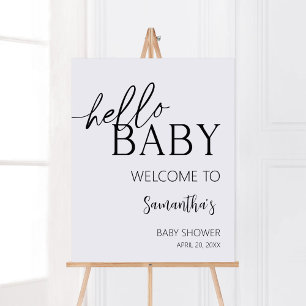 Poster Minimalista Hello Baby Modern Welcome
