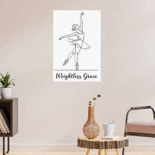 Poster Minimalista Line Art Ballerina