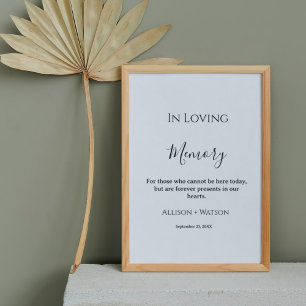 Poster Minimalista no casamento de placas de memória Lovi