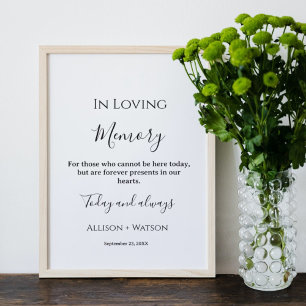 Poster Minimalista no casamento de placas de memória Lovi