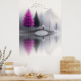 Poster Minimalista Ponte Nebulosa