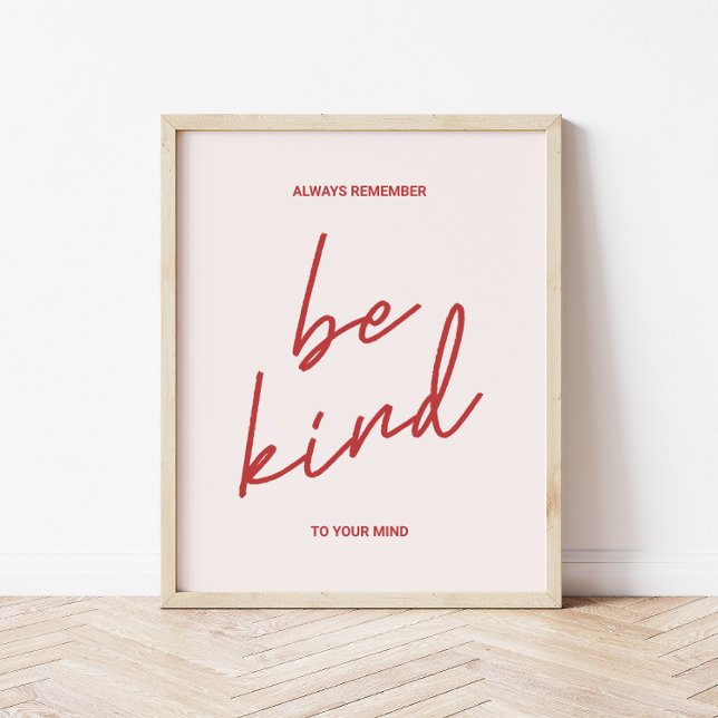 Poster Minimalista Retro 'Seja Gentil com Sua Mente' Posi (Criador carregado)