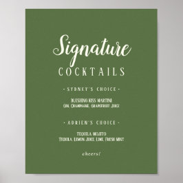 Poster Minimalista Simples|Cocktails de Assinatura de Sag