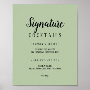 Poster Minimalista Simples Coquetéis de Assinatura de Sag