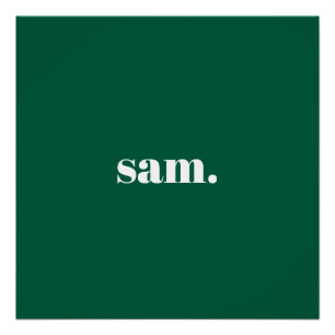 Póster Minimalista texto personalizado negrito verde