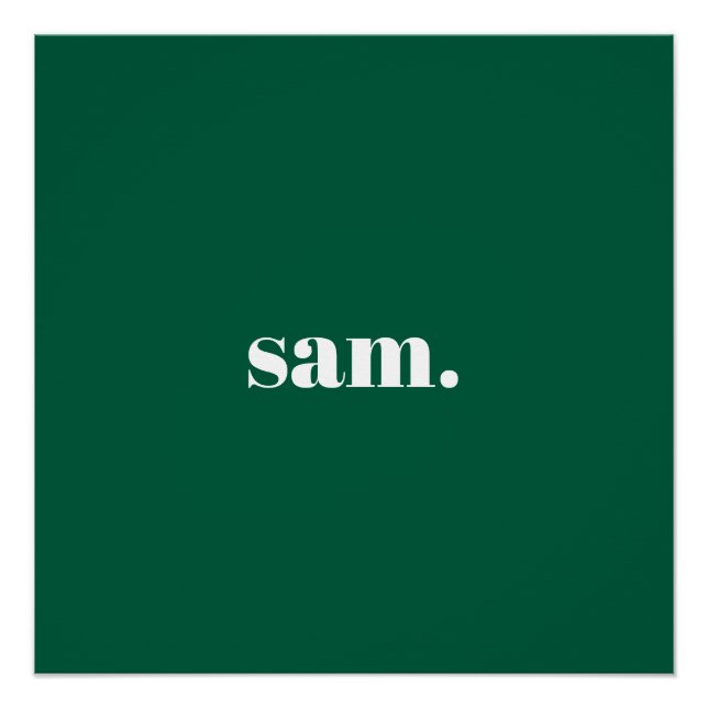 Póster Minimalista texto personalizado negrito verde (Frente)