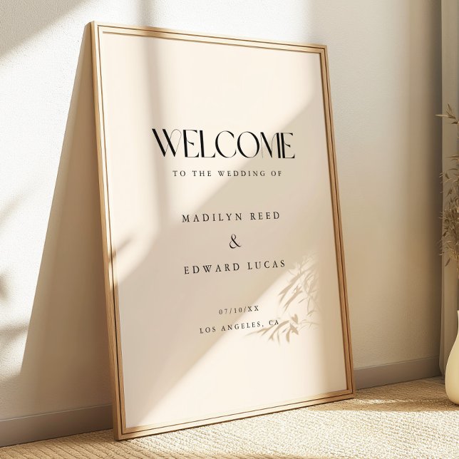 Poster Minimalistic Ivory Bold Typography Wedding Welcome (Criador carregado)