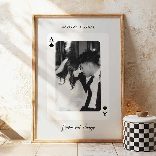 Poster Minimalistic Script Ace of Spades Couple Photo (Criador carregado)