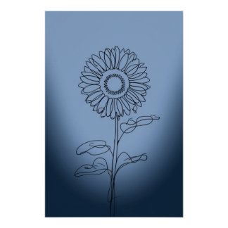 Póster minimalistic sunflower