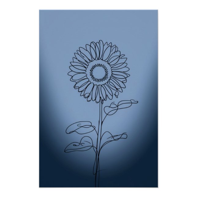 Póster minimalistic sunflower (Frente)