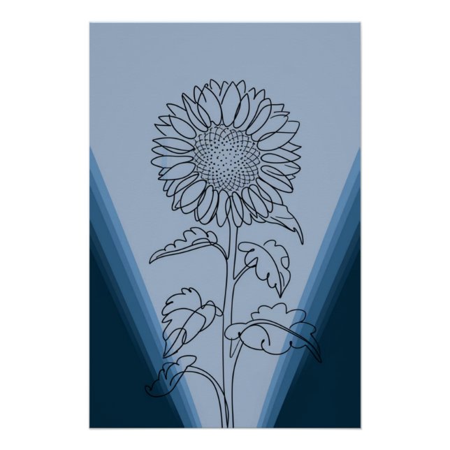Póster minimalistic sunflower (Frente)