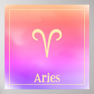 Poster Mínimo Aura Aries Zodiac