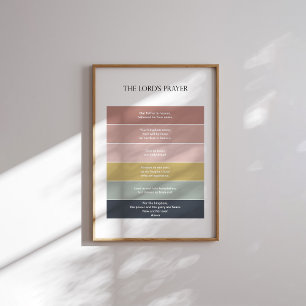 Poster Mínimo Boho do Cartaz de oração do Senhor