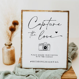 Poster Mínimo de Casamento Capture o Sinal de Foto do Amo