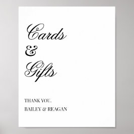 Poster Mínimo de Gráficos e Presentes de Casamento Preto