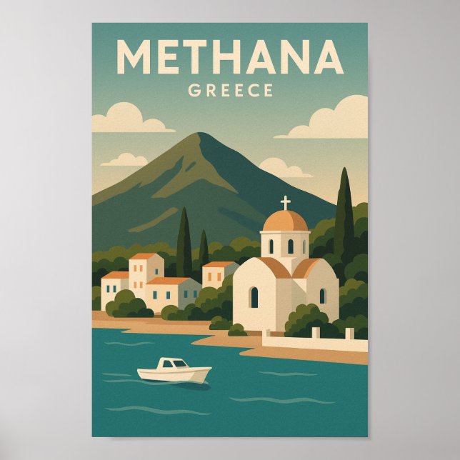 Poster Mínimo de Grécia de metana (Frente)