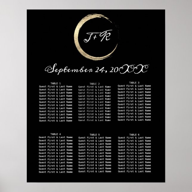Poster Mínimo de Ouro branco preto Sentado (Frente)