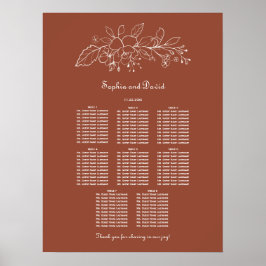 Poster Mínimo de Terracotta 8 Gráfico de Casamento de Mes