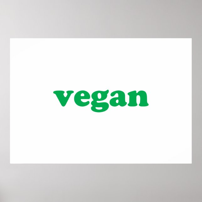 Poster Mínimo de tipografia moderna verde-vegan (Frente)