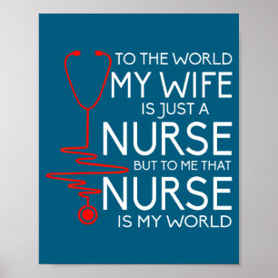 Poster Mínimo Minha esposa enfermeira t , orgulhoso marid