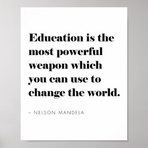 Poster Mínimo moderno inspiracional de cotação educaci