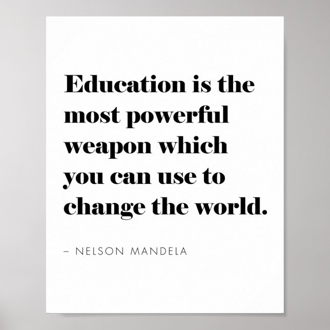 Poster Mínimo moderno inspiracional de cotação educaciona (Frente)