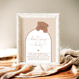 Poster Mínimo Moderno Urso de Teddy Não Diga Jogo de Bebê