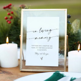 Poster Mínimo No Sinal De Casamento De Memória De Adorto