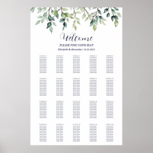 Poster Mínimo Simple deixa quadro de assentos de casament